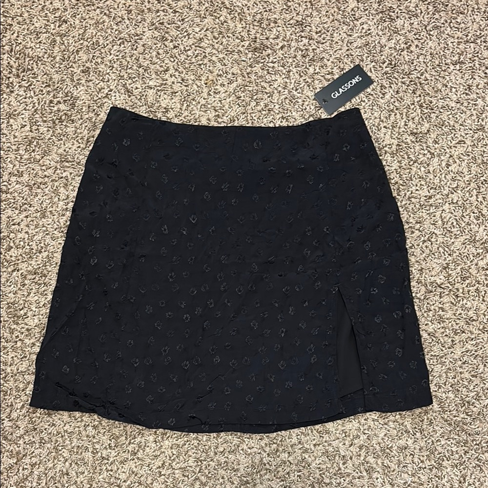 Black mini skirt